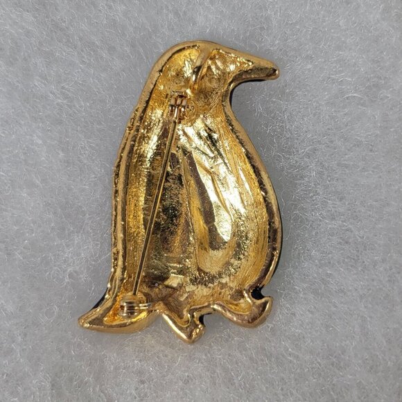 Penguin Emerald Sapphire Enamel Vintage Classic Elegant Sophisticated Brooch - Picture 2 of 2